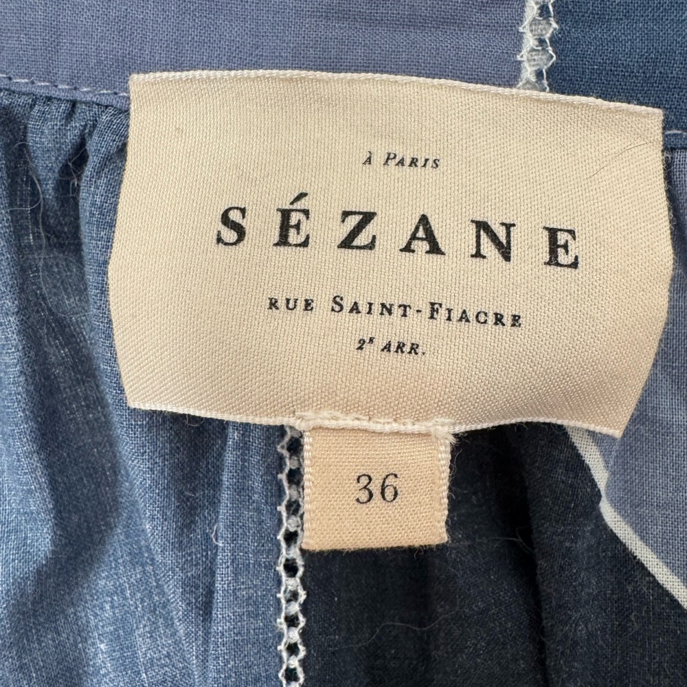 Sezane patch work button up long sleeve blouse - image 3